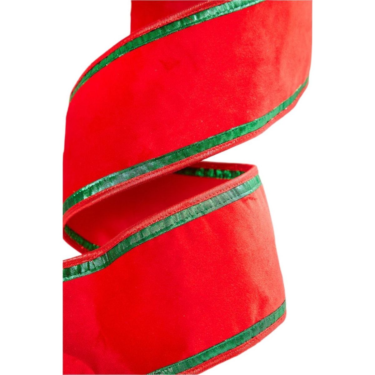 Shop For 4" Red & Green Piping Velvet Metallic Dupion Ribbon (5 Yards)