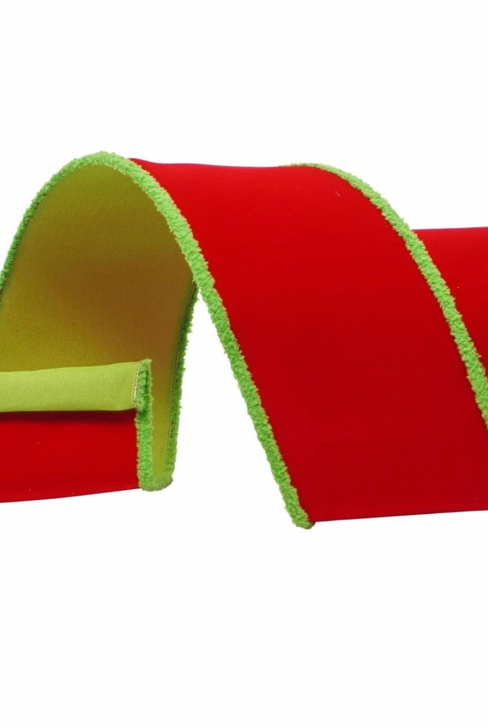 4" Scrooge Green Trim Ribbon: Red (10 Yards)