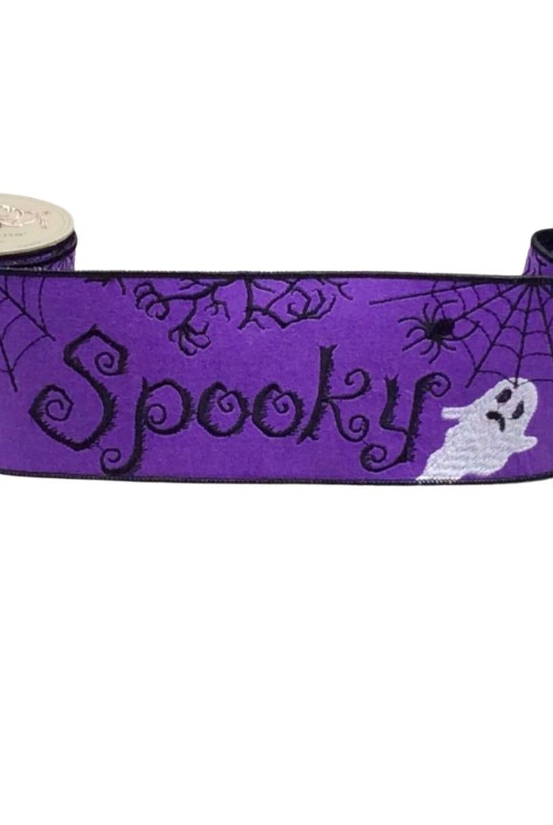 Shop For 4" Spooky Ghost Spider Felt Ribbon: Purple (5 Yards)