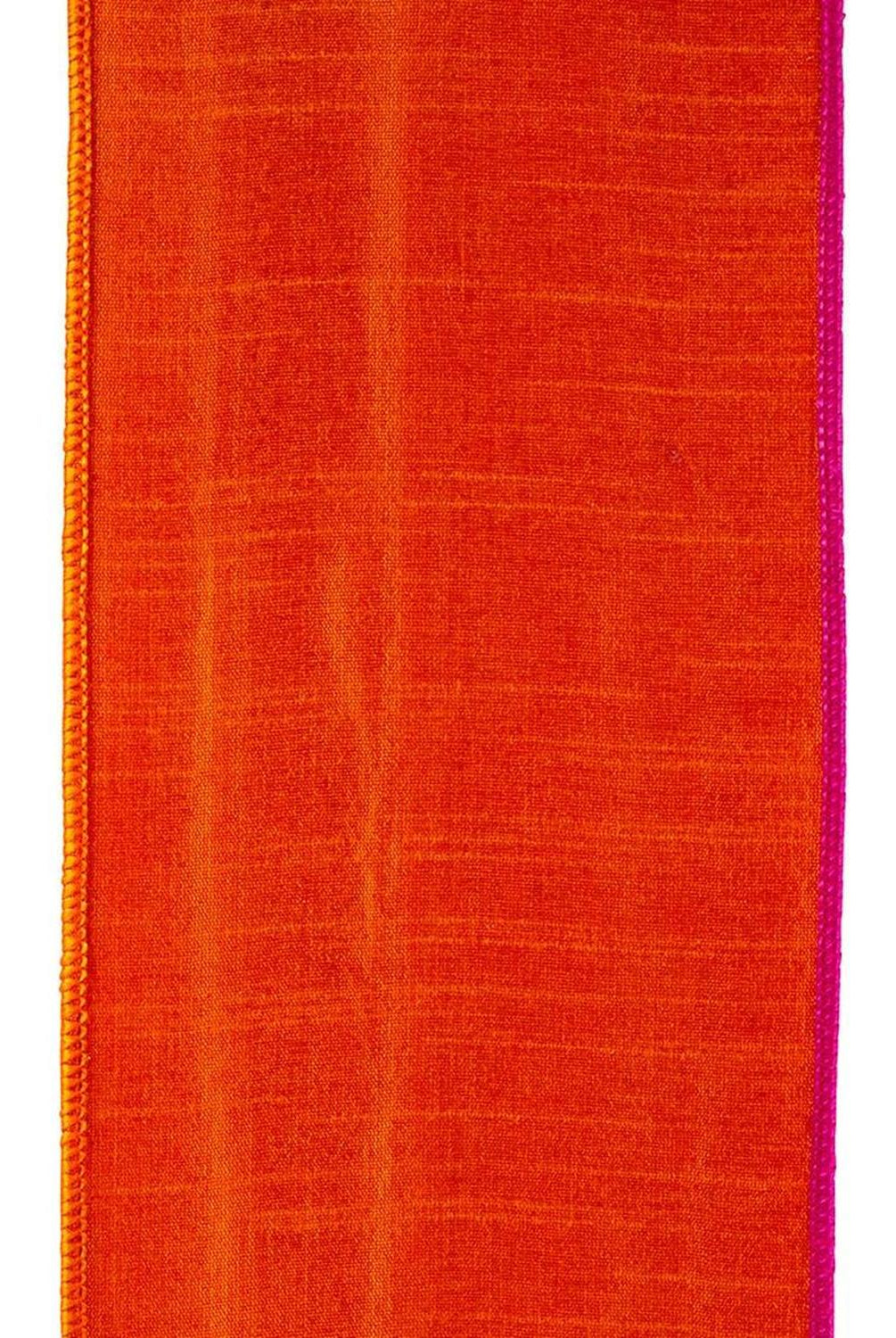4" Stripe Trimming Overlay Ribbon: Orange/Fuchsia (5 Yards)