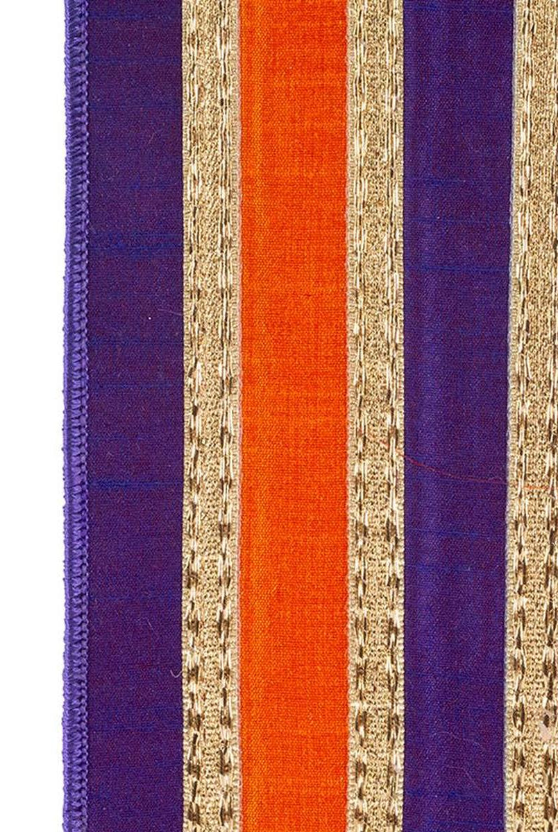 Shop For 4" Stripe Trimming Overlay Ribbon: Orange/Purple (5 Yards)