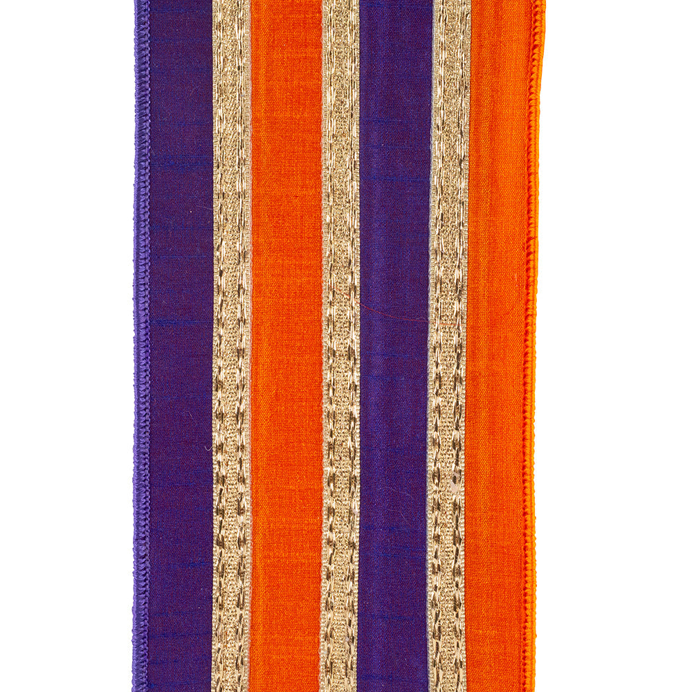 Shop For 4" Stripe Trimming Overlay Ribbon: Orange/Purple (5 Yards)