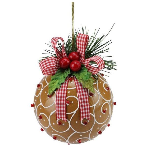 Shop For 4" Swirl Gingerbread Ball Ornament