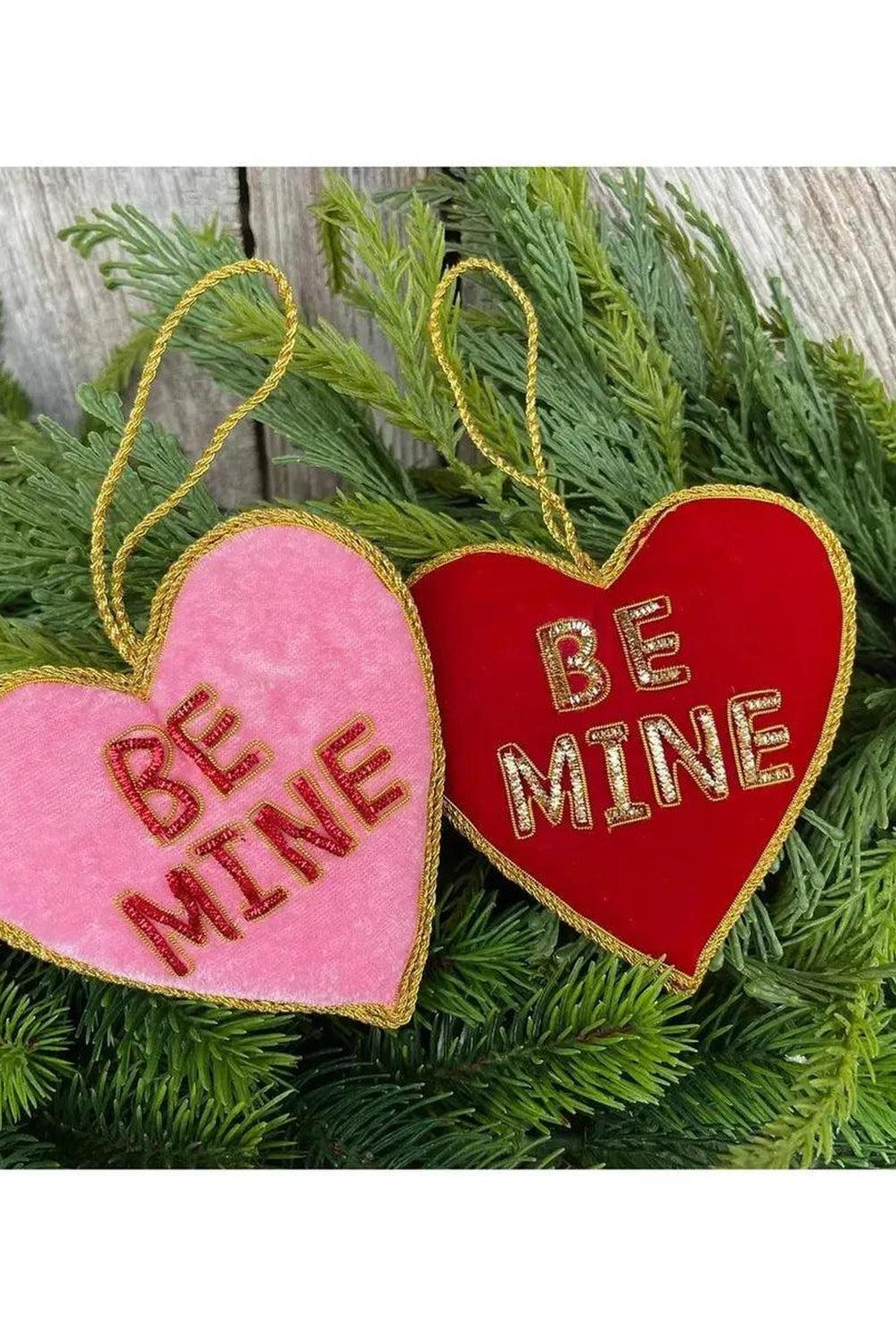 Shop For 4" Velvet Embroidered Hearts: Be Mine (2 Asst)