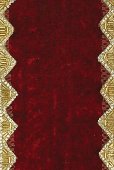 Shop For 4" Velvet Jewel Trim Ribbon: Red (5 Yards)