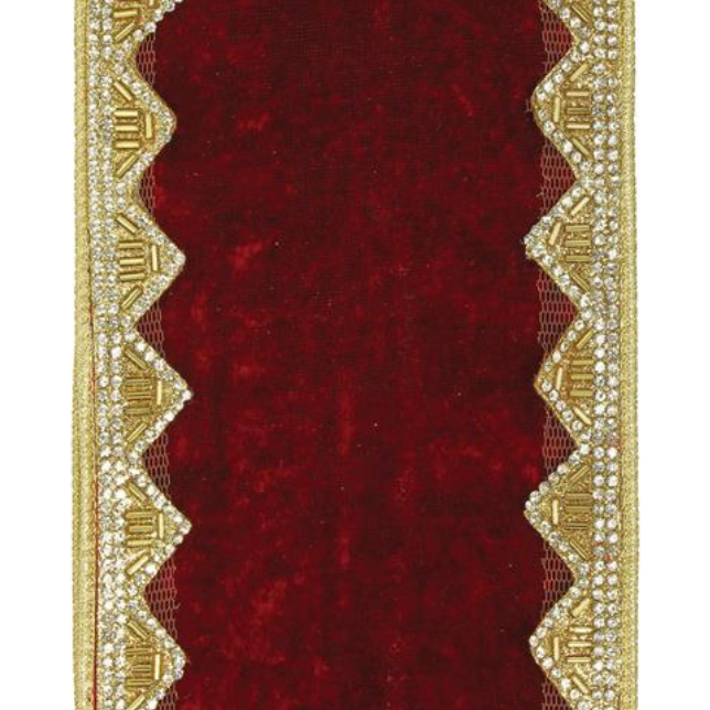 Shop For 4" Velvet Jewel Trim Ribbon: Red (5 Yards)