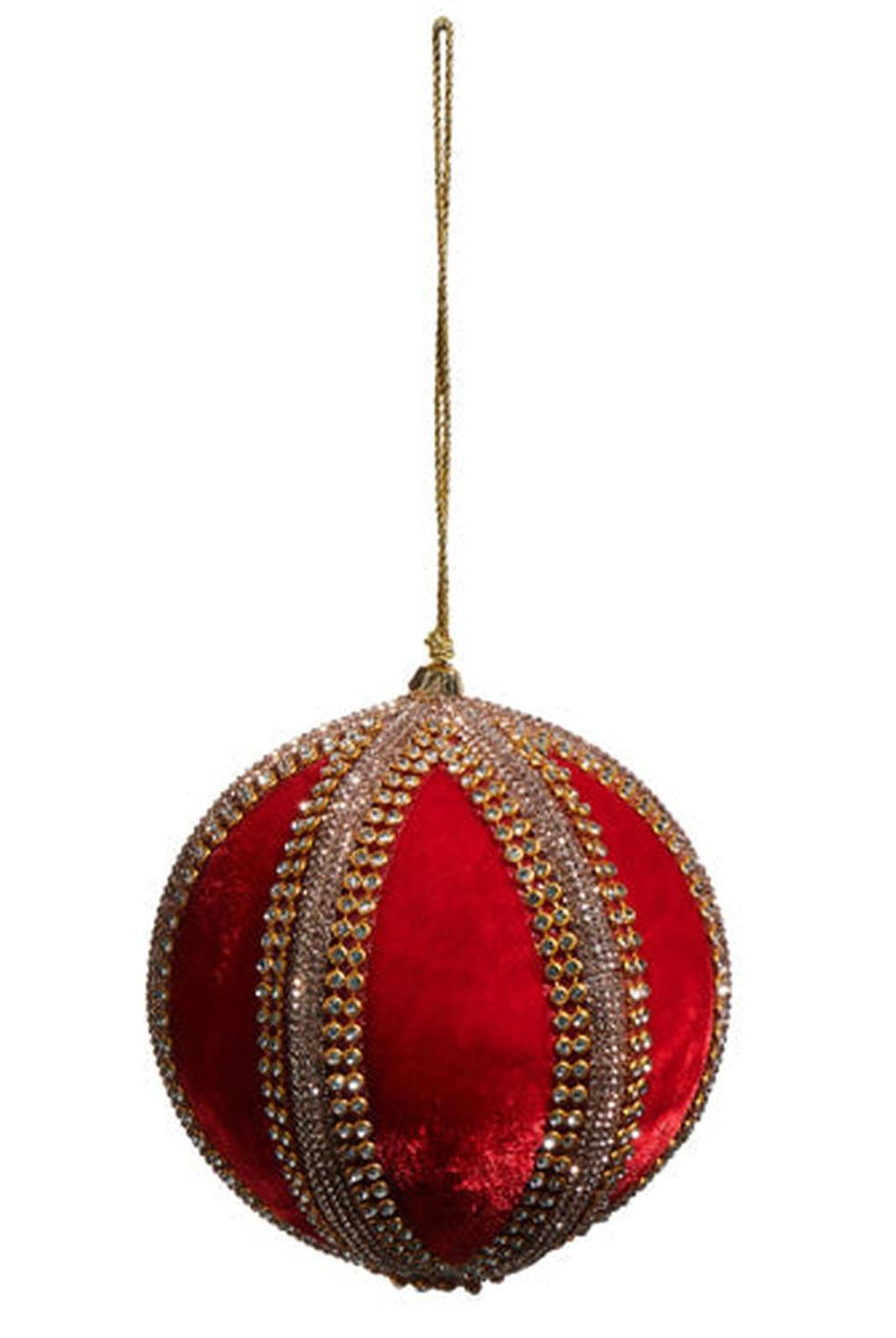 4" Velvet Jeweled Ball Ornament