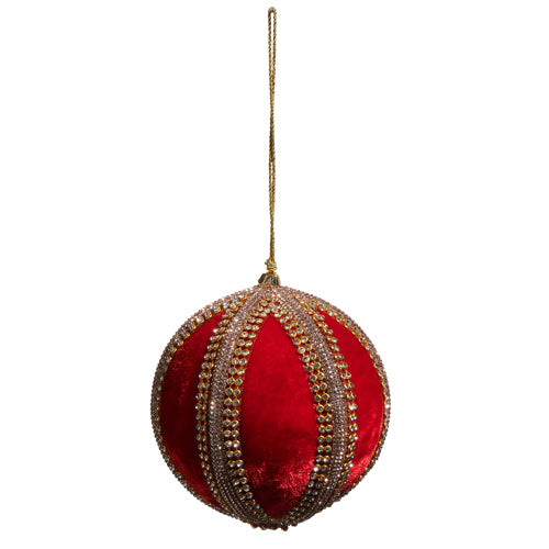 Shop For 4" Velvet Jeweled Ball Ornament