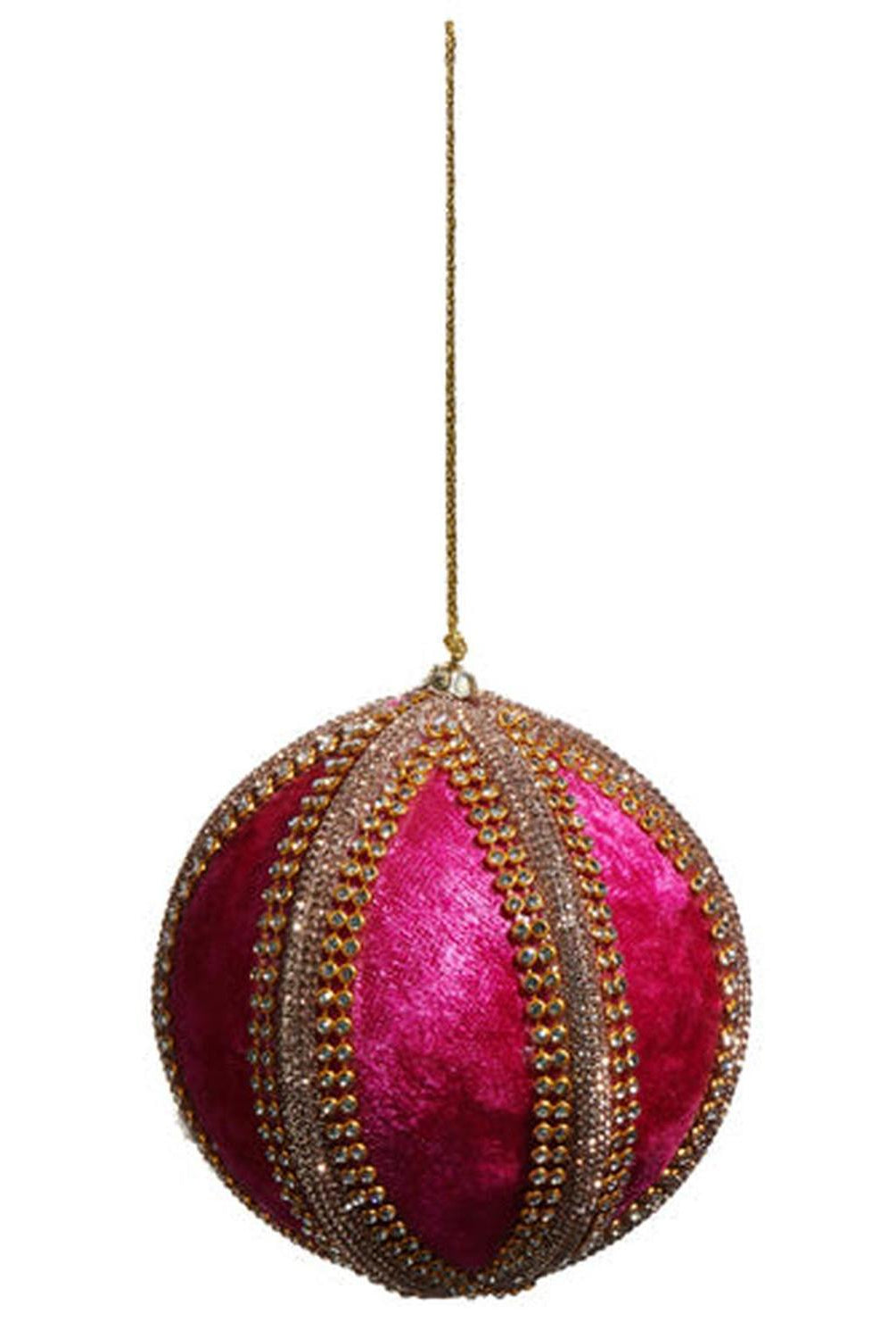 4" Velvet Jeweled Ball Ornament