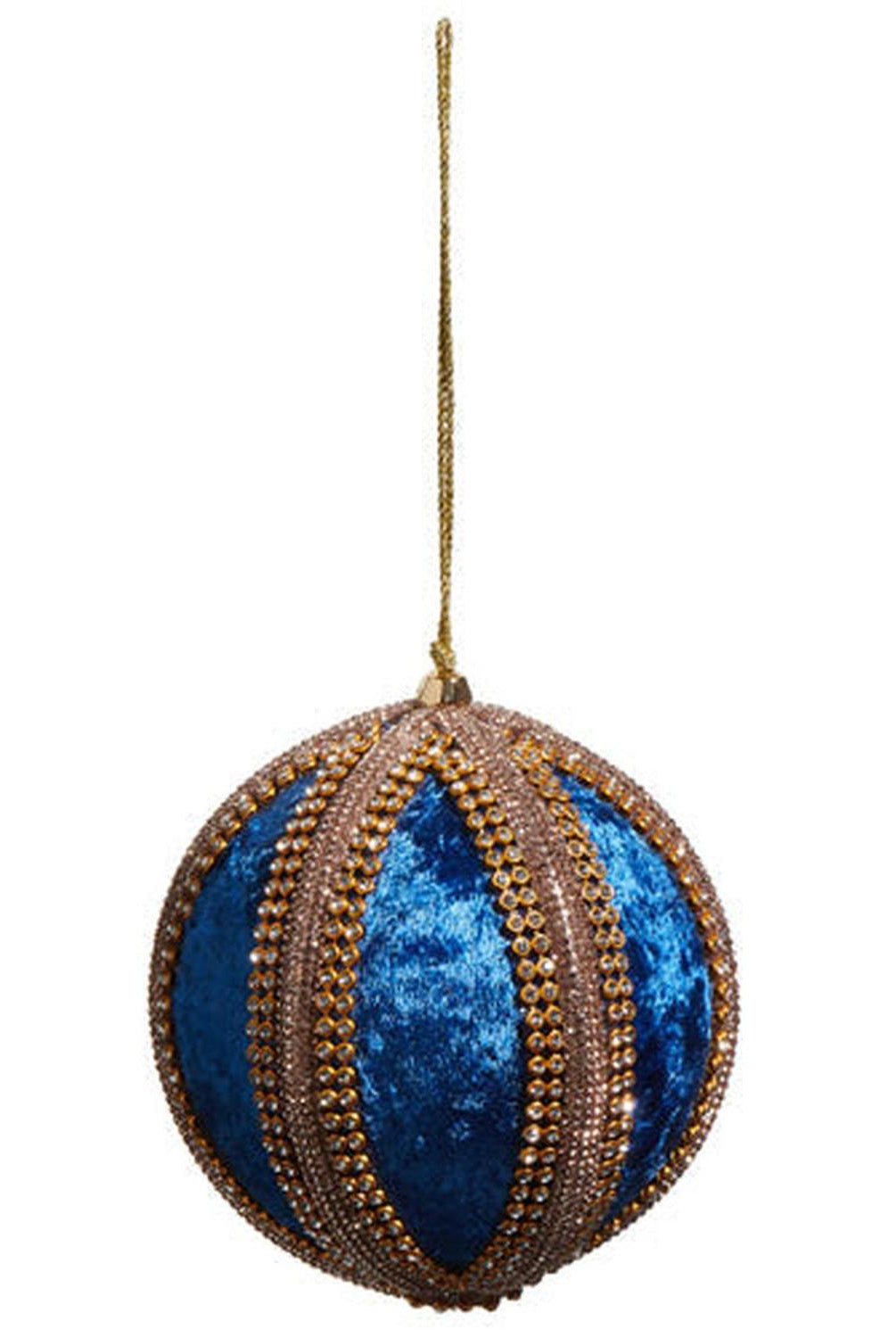4" Velvet Jeweled Ball Ornament