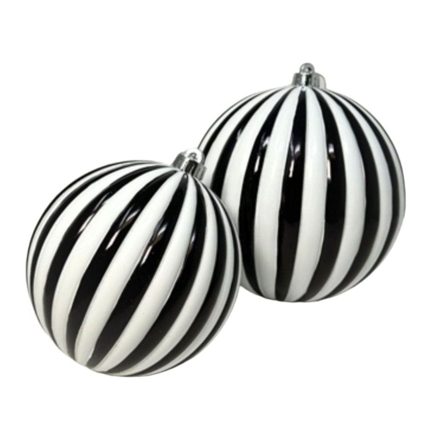 Shop For 4" Vertical Striped Ball Ornament: Black/White