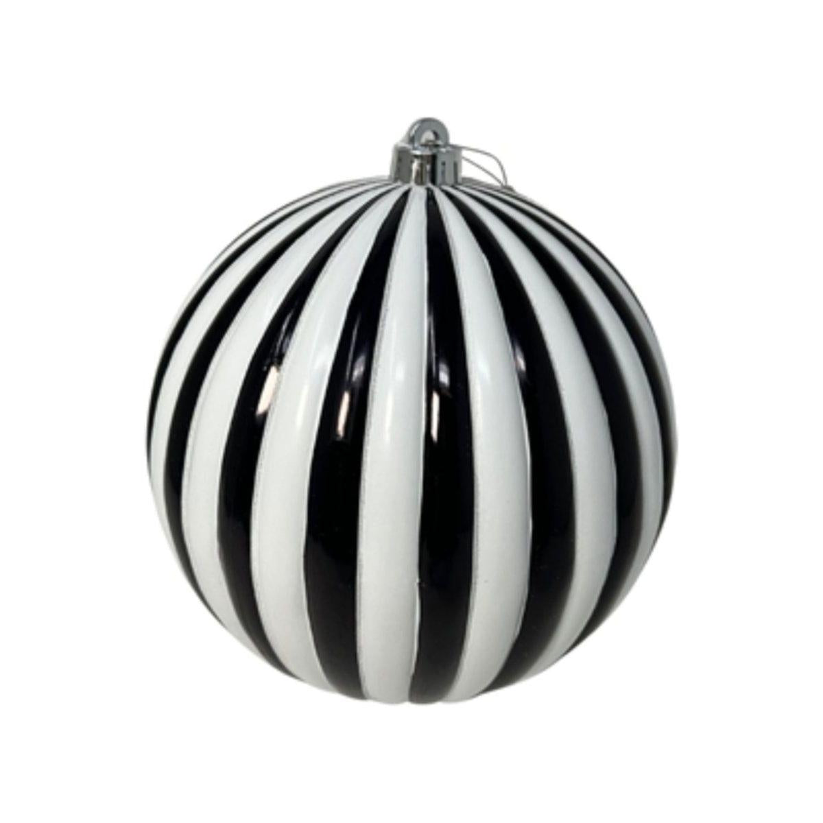 Shop For 4" Vertical Striped Ball Ornament: Black/White
