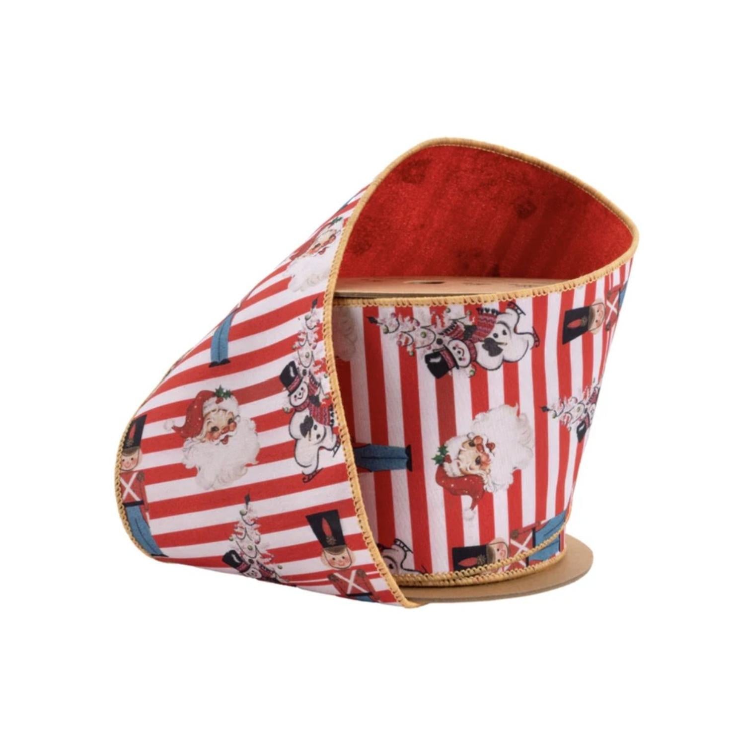 Shop For 4" Vintage Toys Santa Ribbon: Red/White (10 Yards)