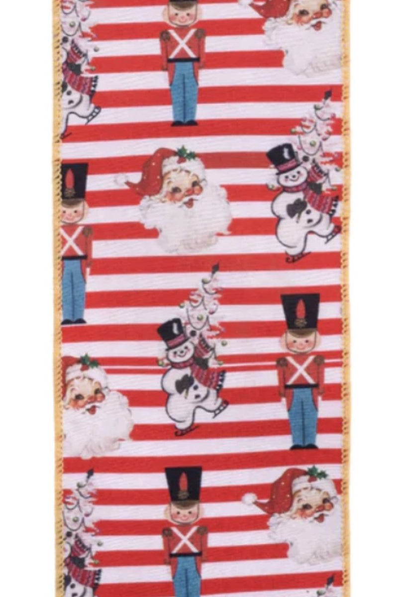 Shop For 4" Vintage Toys Santa Ribbon: Red/White (10 Yards)