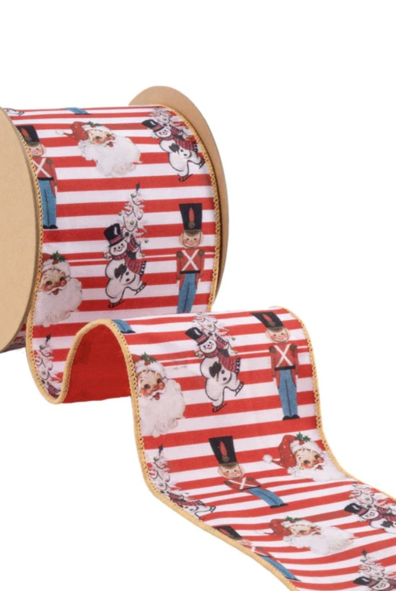 Shop For 4" Vintage Toys Santa Ribbon: Red/White (10 Yards)