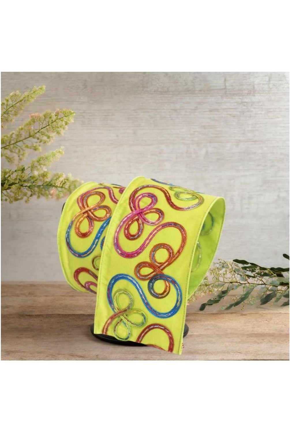 4" Whimsy Ribbon: Lime Green (10 Yards)