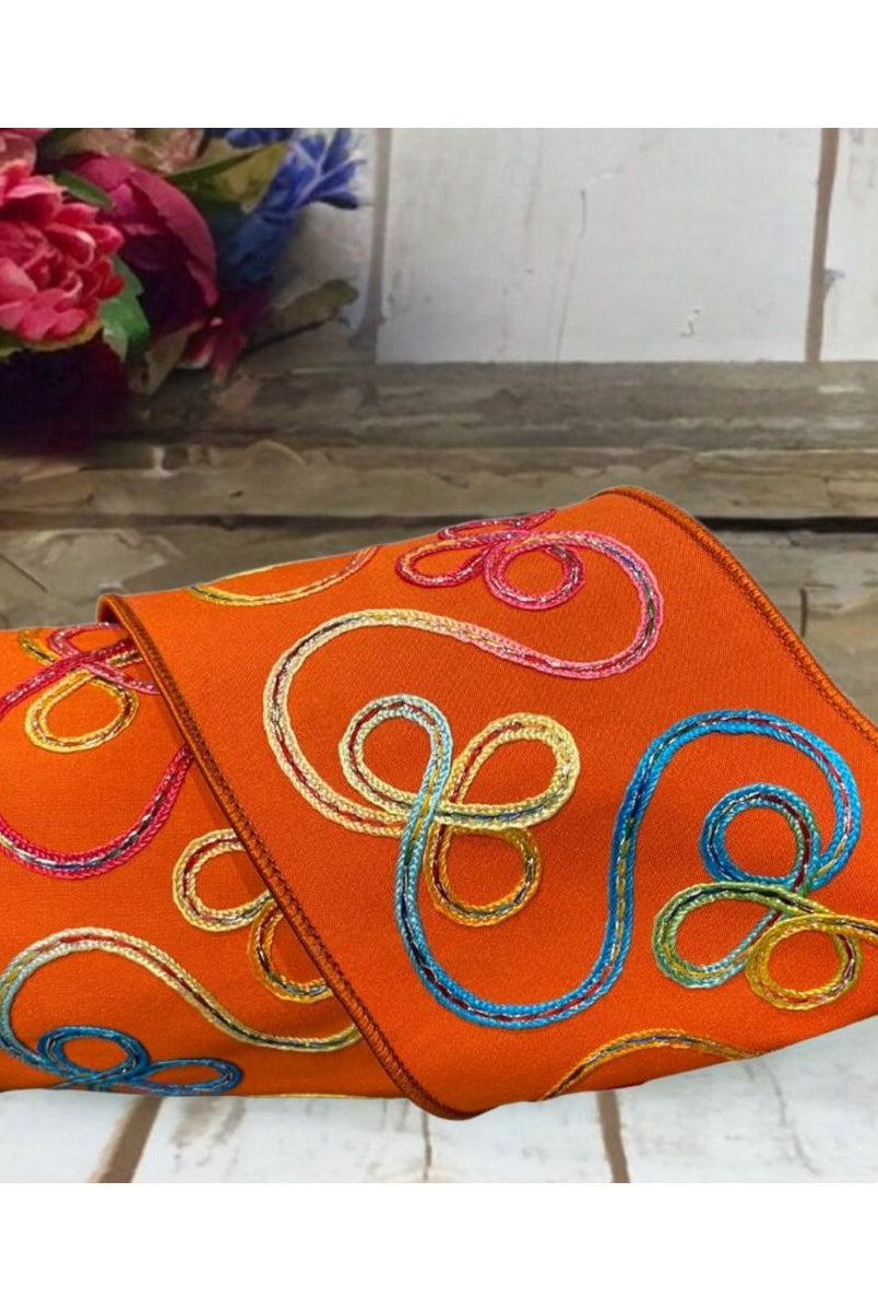 Shop For 4" Whimsy Ribbon: Orange (10 Yards)