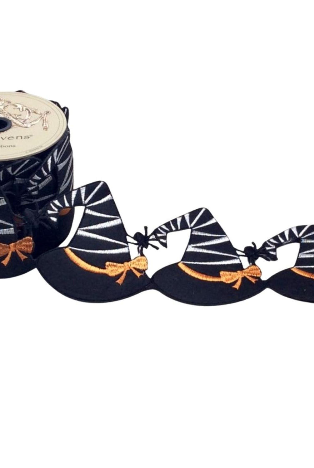 4" Witch Hat Garland Ribbon: Black (5 Yards)