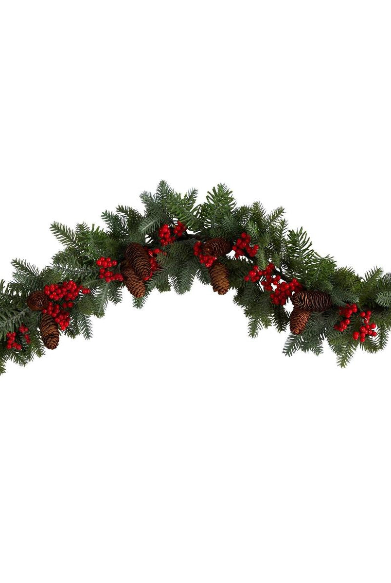 Shop For 40” Pines, Red Berries and Pinecones Garland