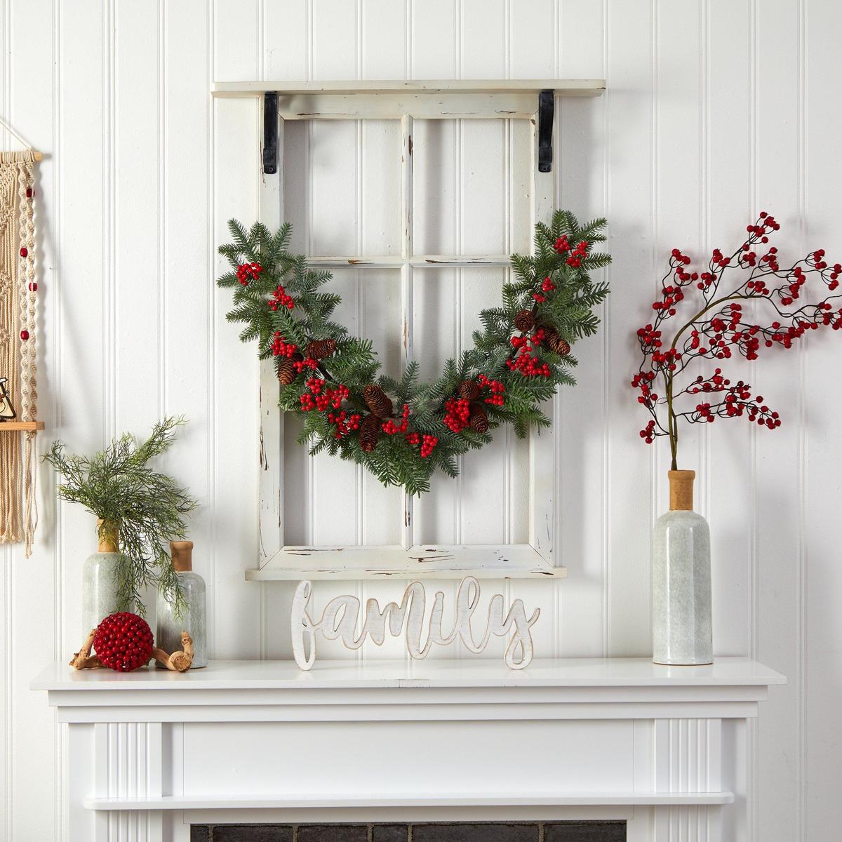 Shop For 40” Pines, Red Berries and Pinecones Garland