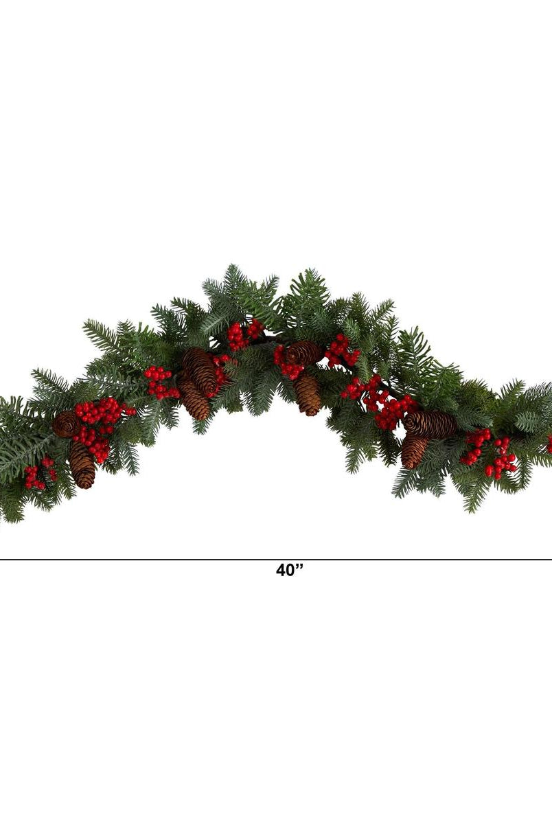 Shop For 40” Pines, Red Berries and Pinecones Garland