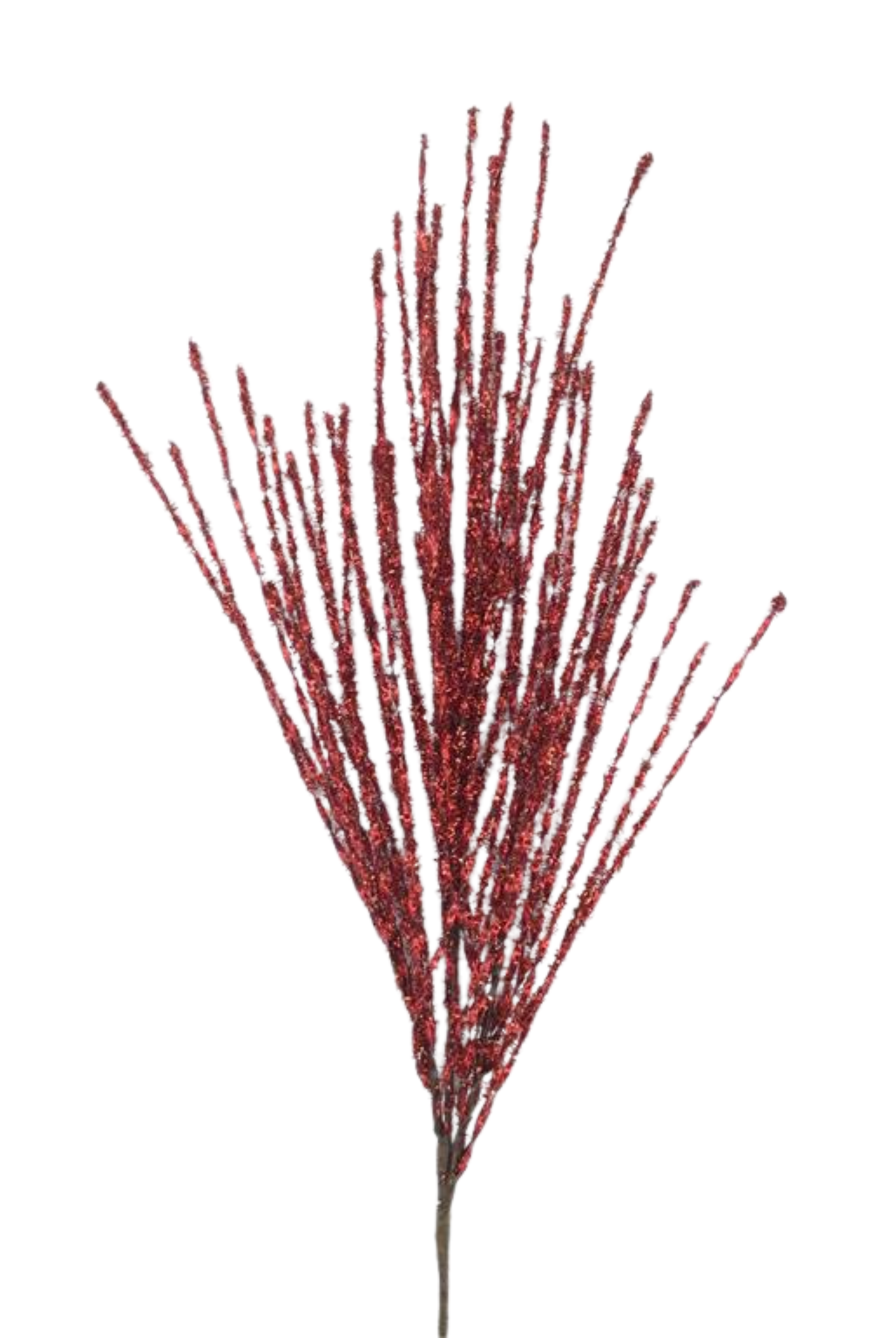 Shop For 41" Tinsel Grass Spray: Red