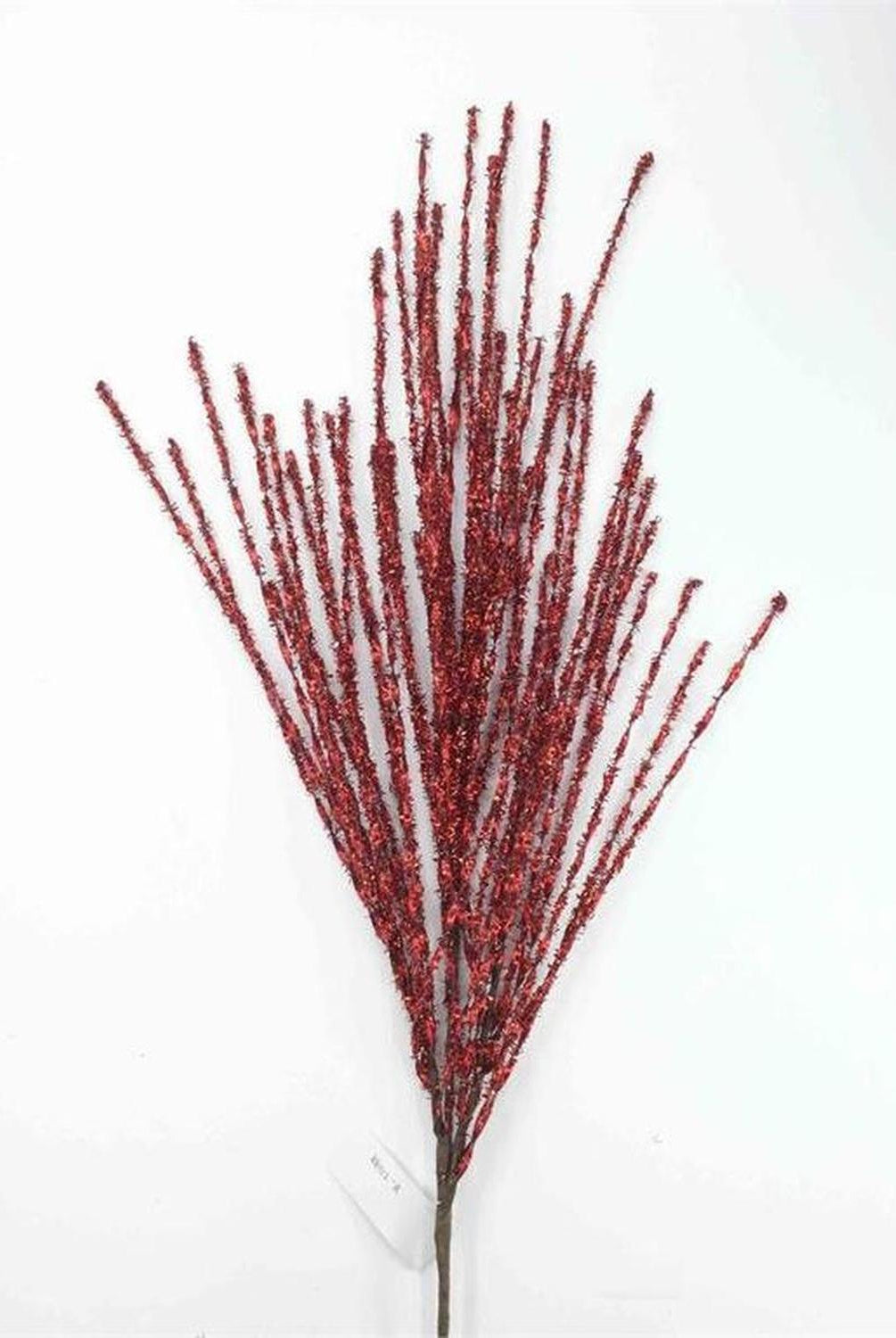 41" Tinsel Grass Spray: Red