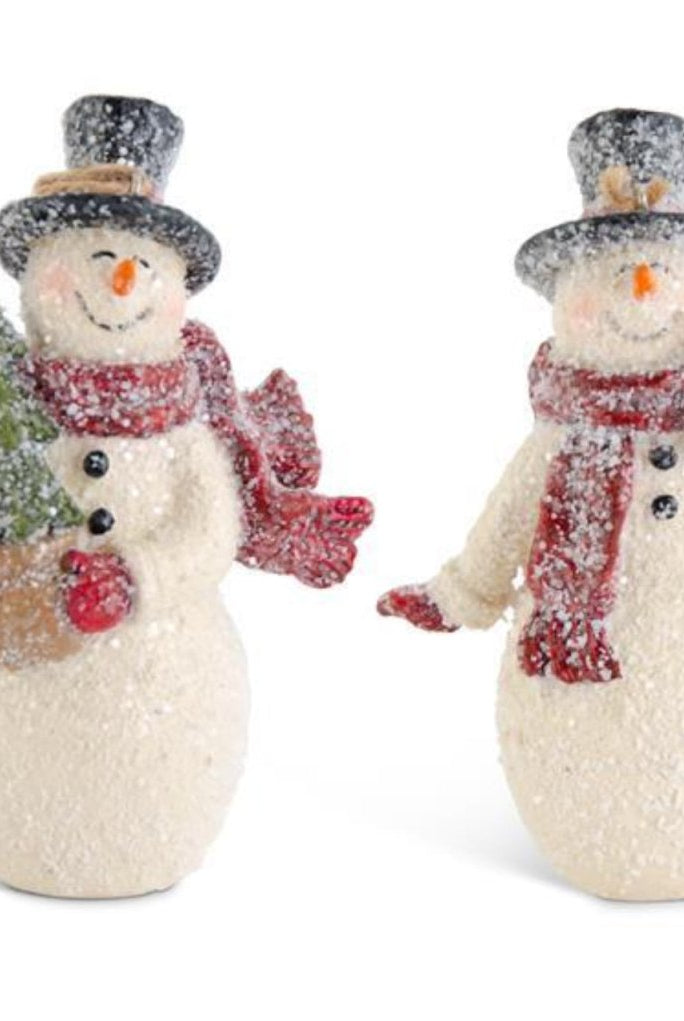 Shop For 4.25in Glittered Resin Vintage Snowmen Ornaments (Set of 2)