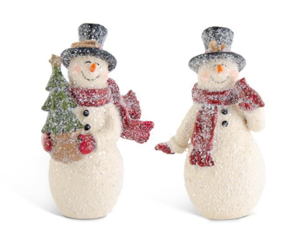 Shop For 4.25in Glittered Resin Vintage Snowmen Ornaments (Set of 2)