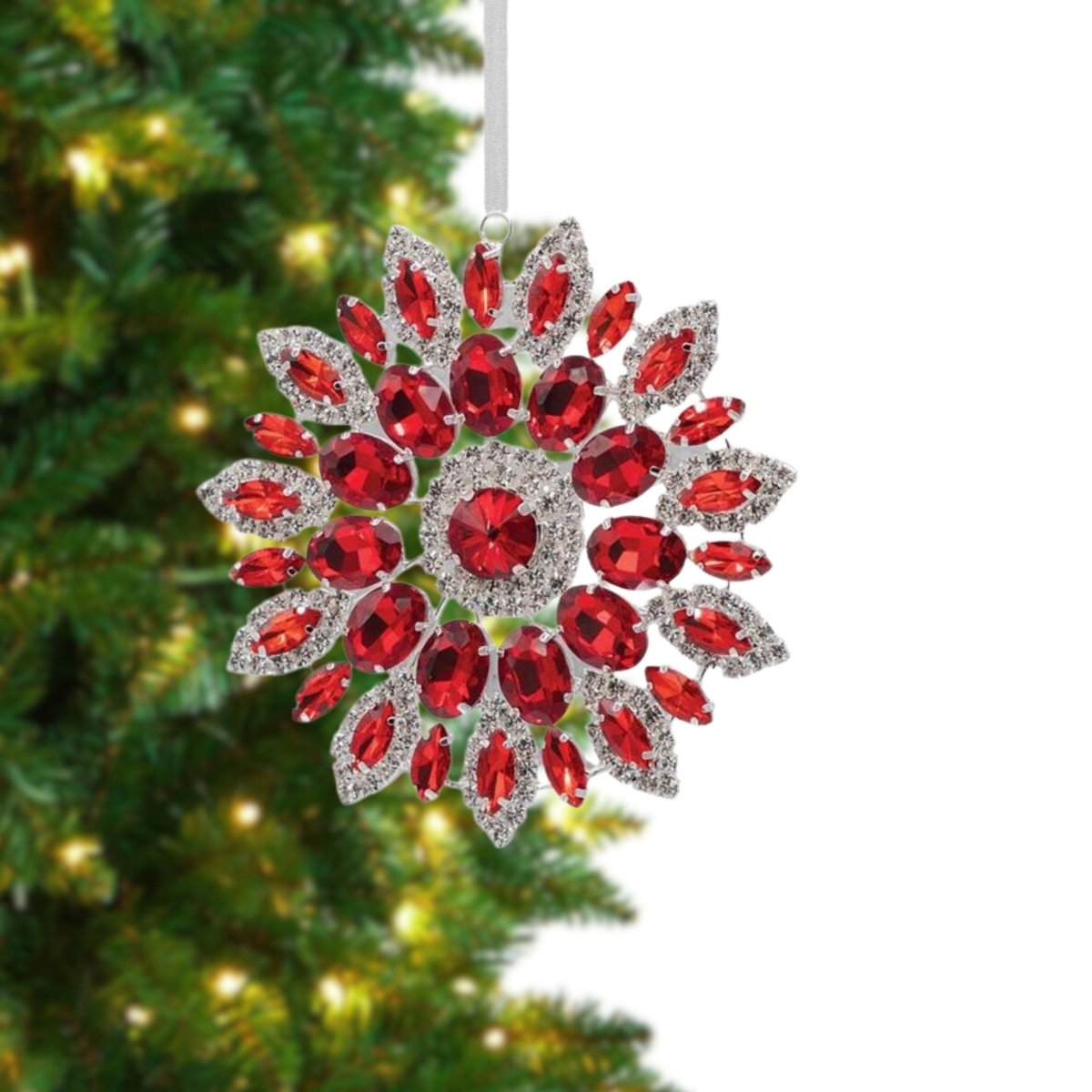 Shop For 4.25in Hanging Faux Jewel Ornament: Red