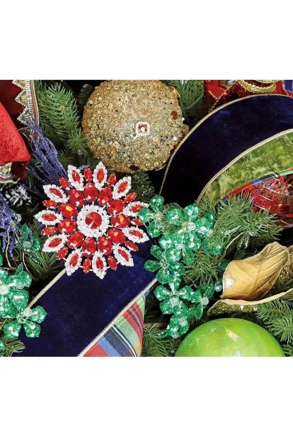 4.25in Hanging Faux Jewel Ornament: Red