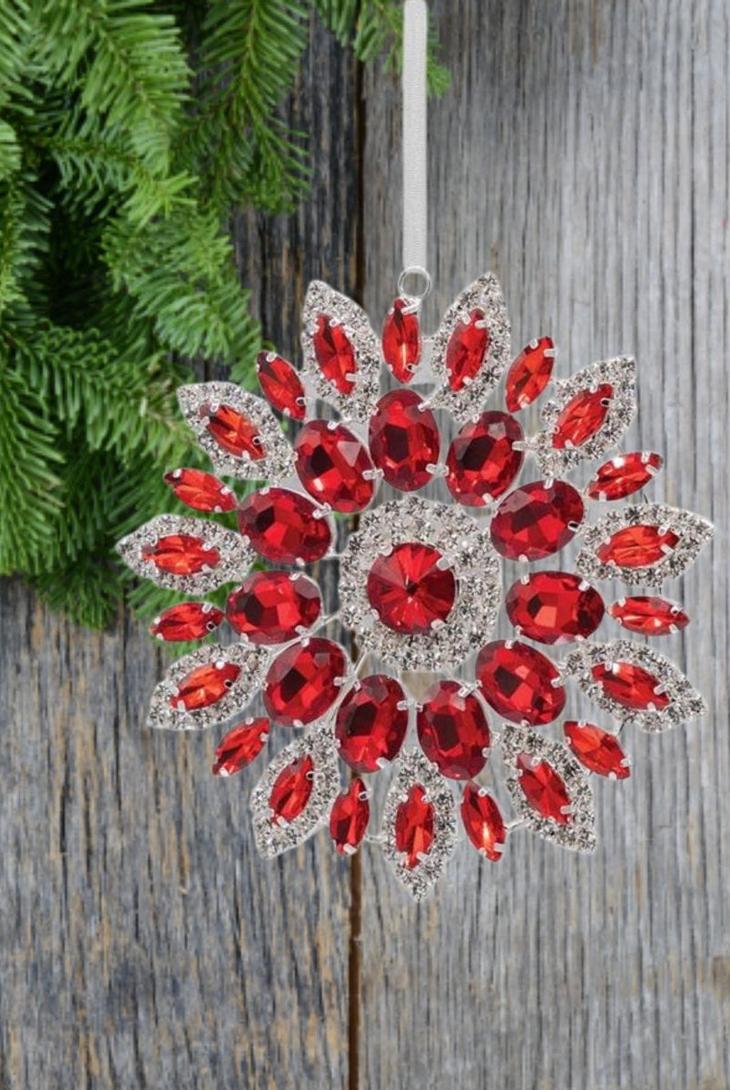 Shop For 4.25in Hanging Faux Jewel Ornament: Red