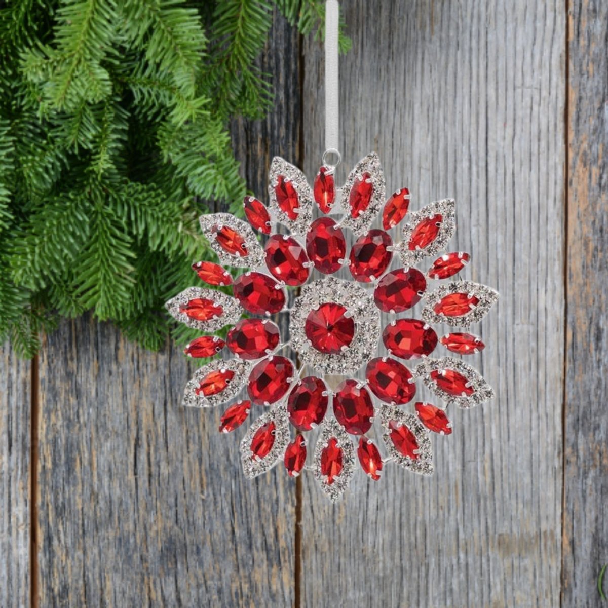Shop For 4.25in Hanging Faux Jewel Ornament: Red