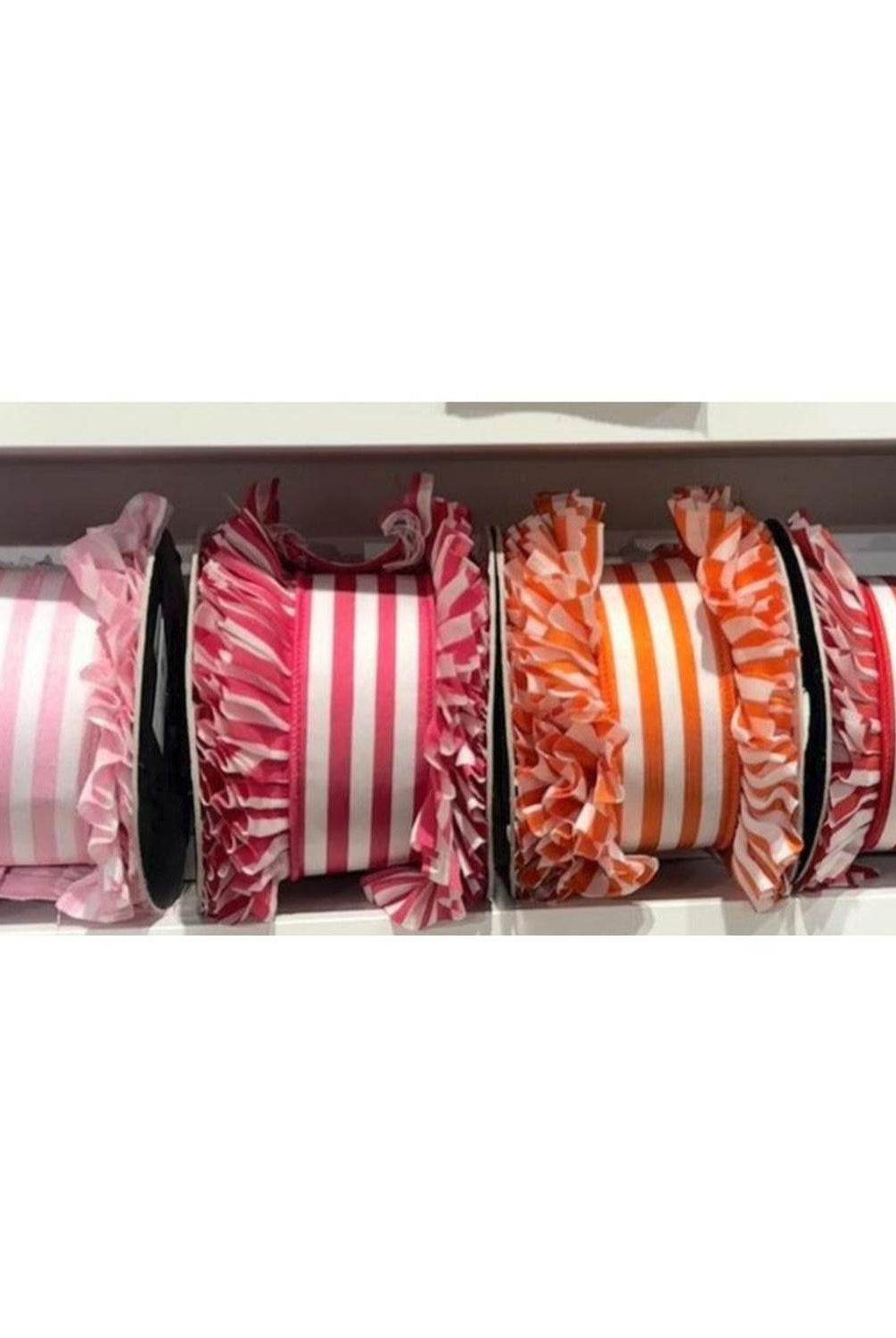 4.5" Candy Wrap Ruffle Ribbon: Red (5 Yards)