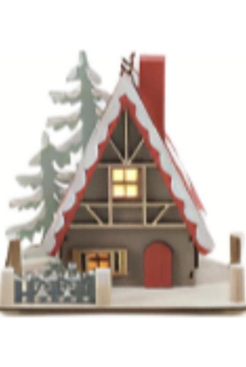 4.5" Ski Lodge Lighted Display