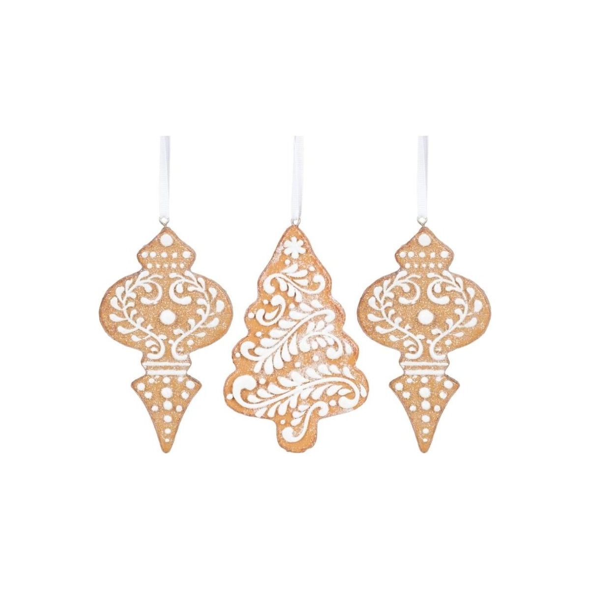 Shop For 4.5" White Icing Gingerbread Ornaments (Asst 3)