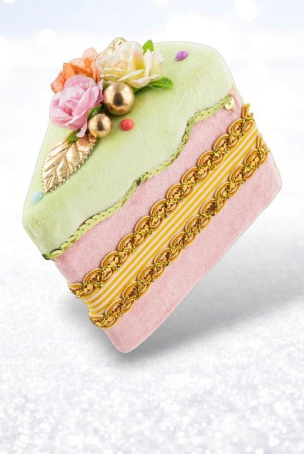 4.5in Pink Cake Slice Ornament
