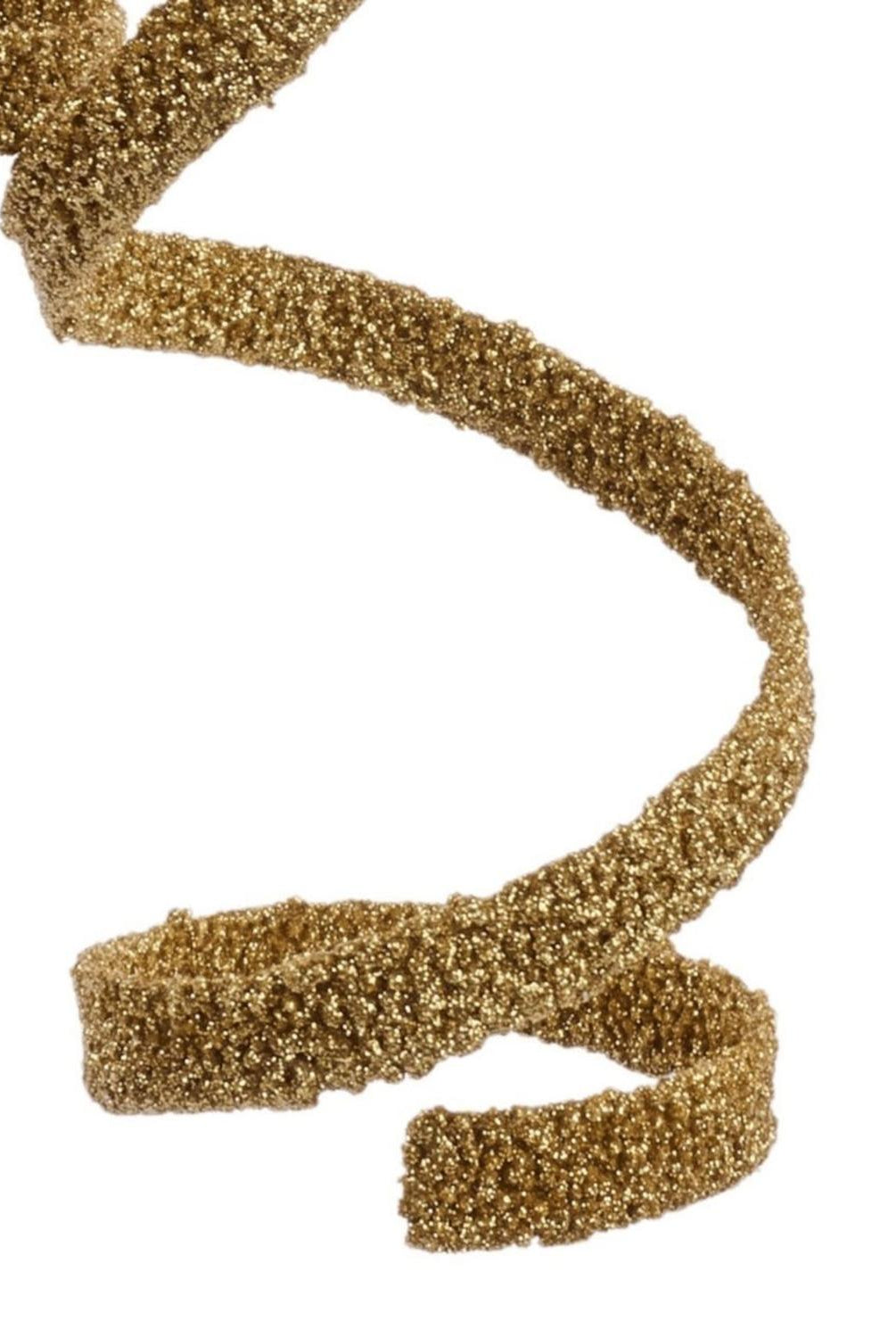 46" Glitter Bead Curly Spray: Gold