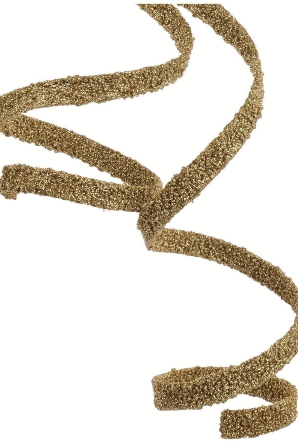 46" Glitter Bead Curly Spray: Gold