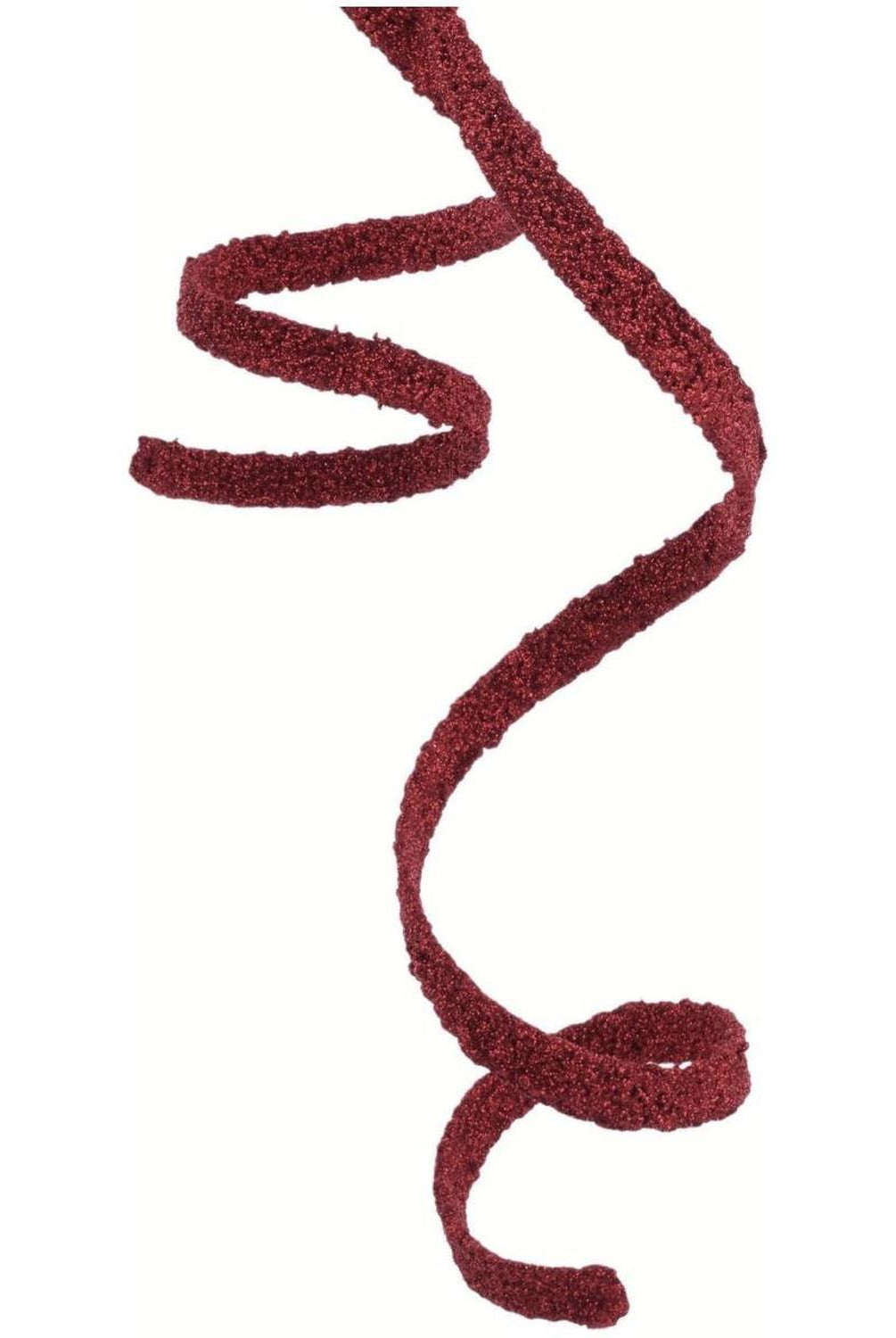 46" Glitter Beaded Ribbon Spray: Red