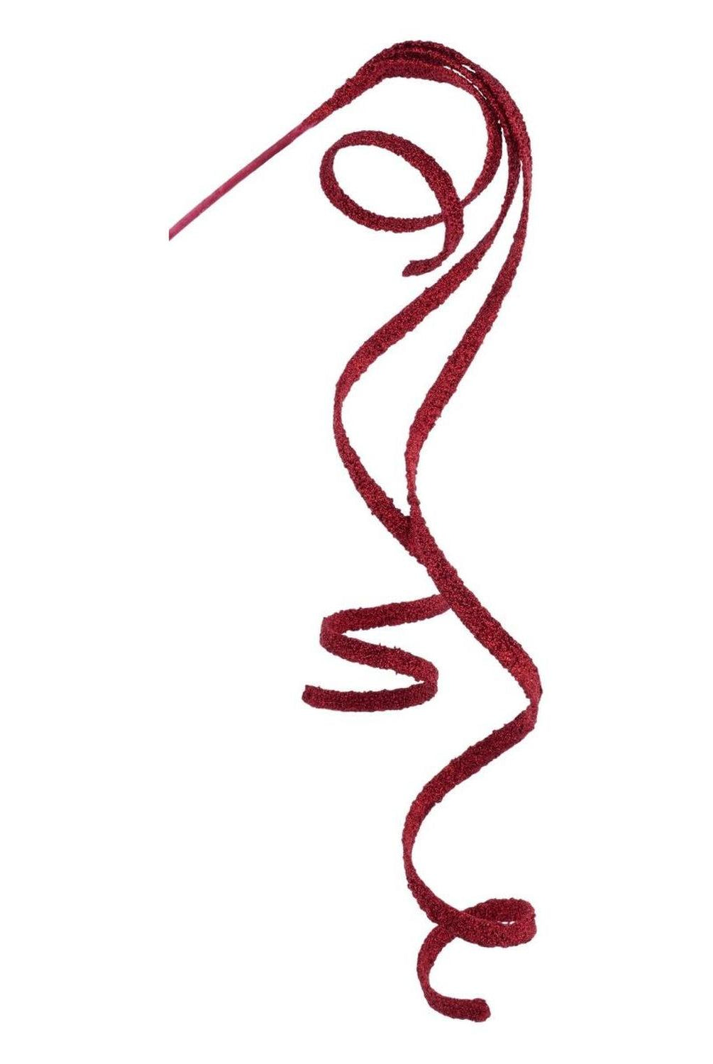46" Glitter Beaded Ribbon Spray: Red