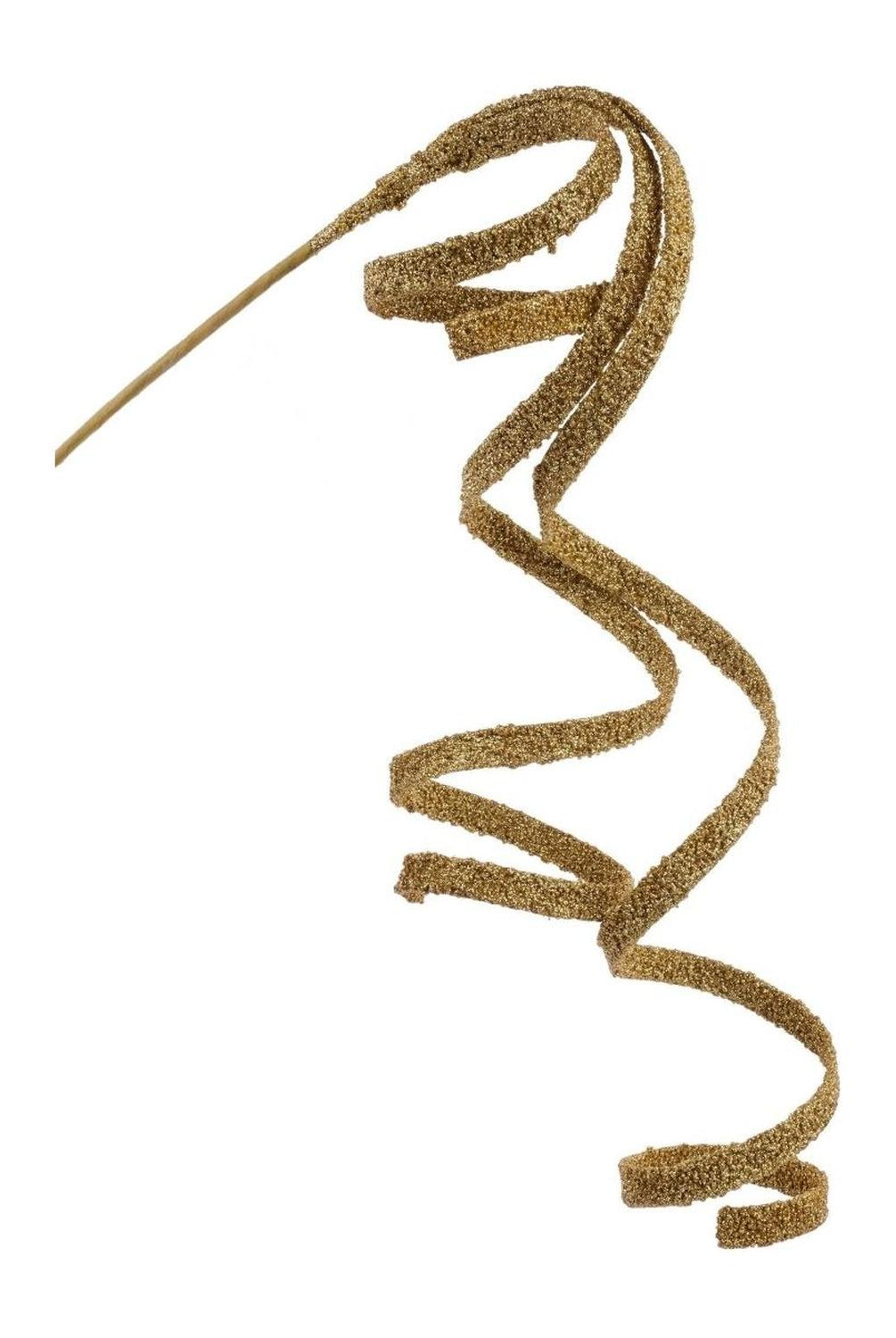 46" Glitter Bead Curly Spray: Gold