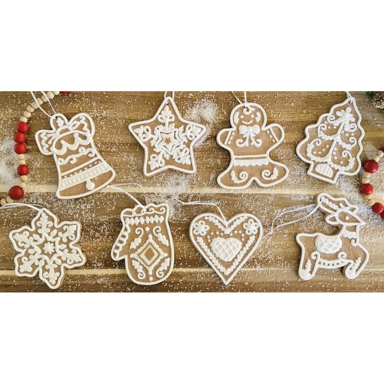 4.75" Box of Gingerbread Cookie Christmas Ornaments