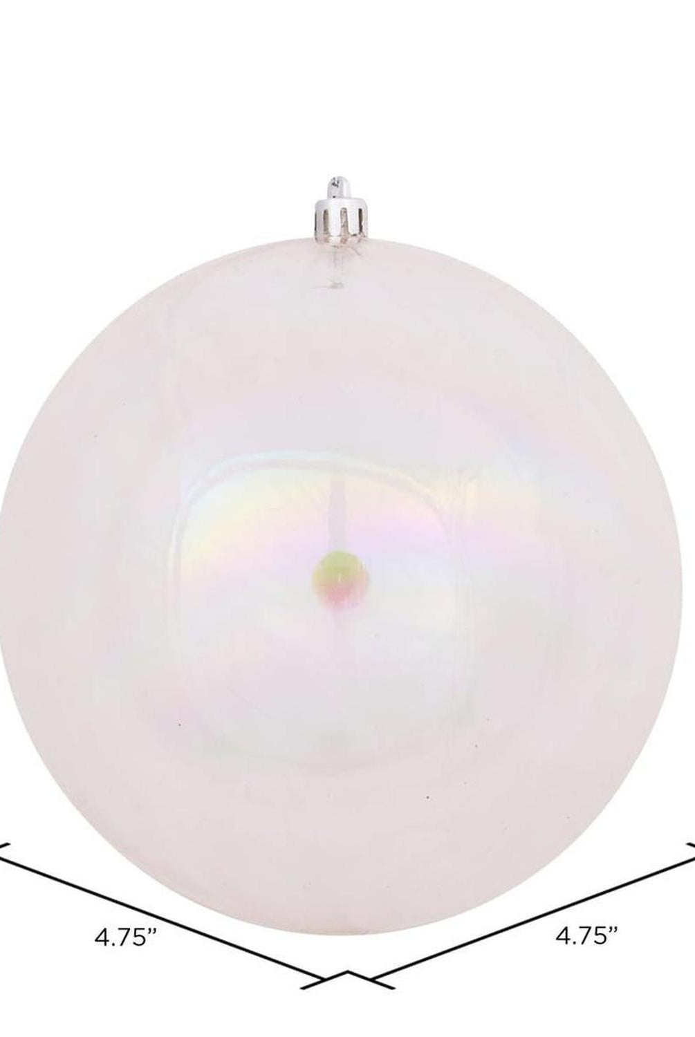 4.75" Clear Iridescent Ball Ornament
