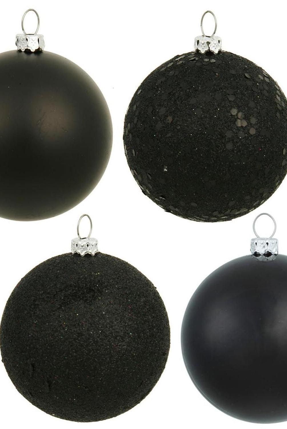 4.75in Black Christmas Ornament Assortment (Set of 4)