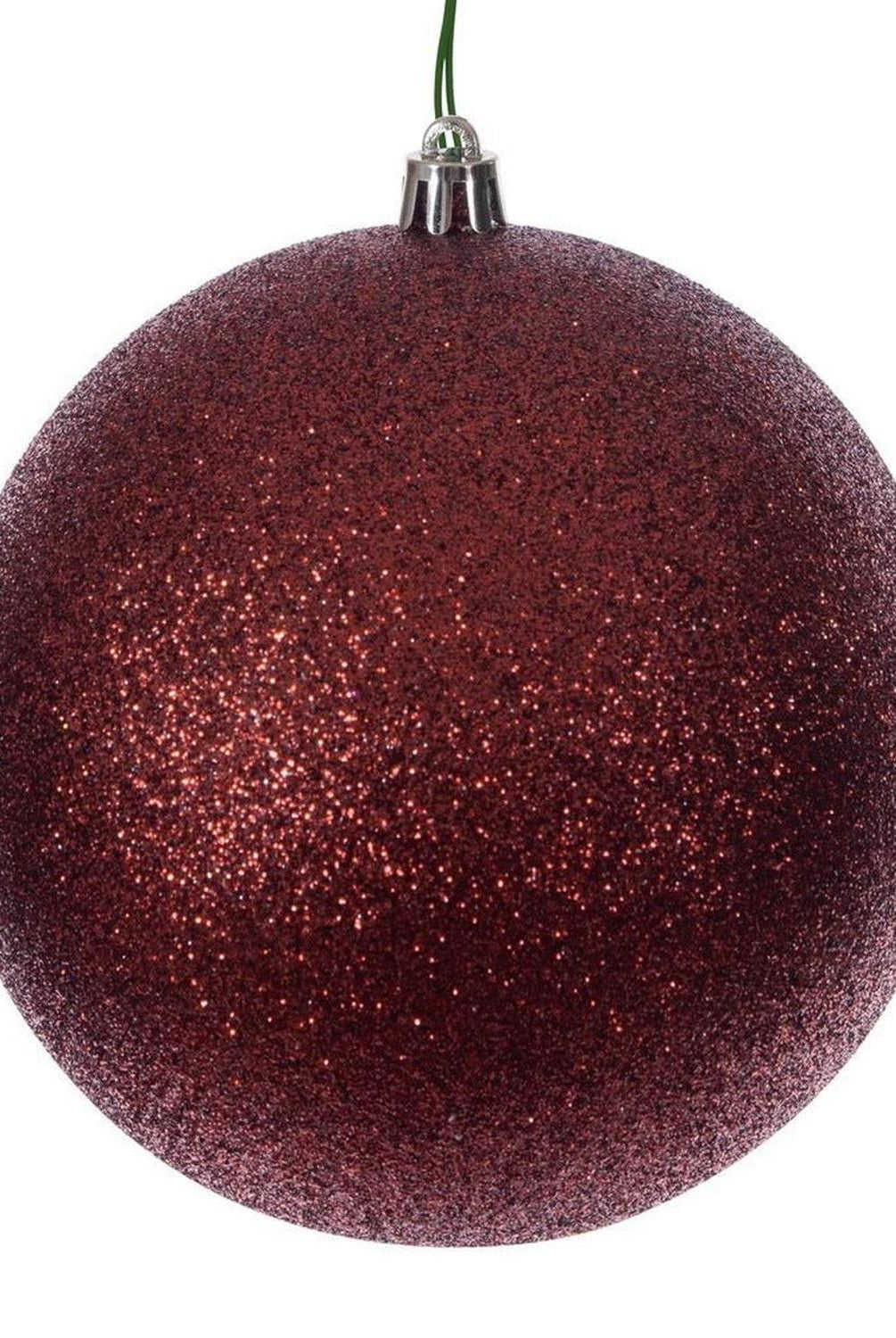 4.75in Crimson Red Glitter Ball Ornament (4 Pack)