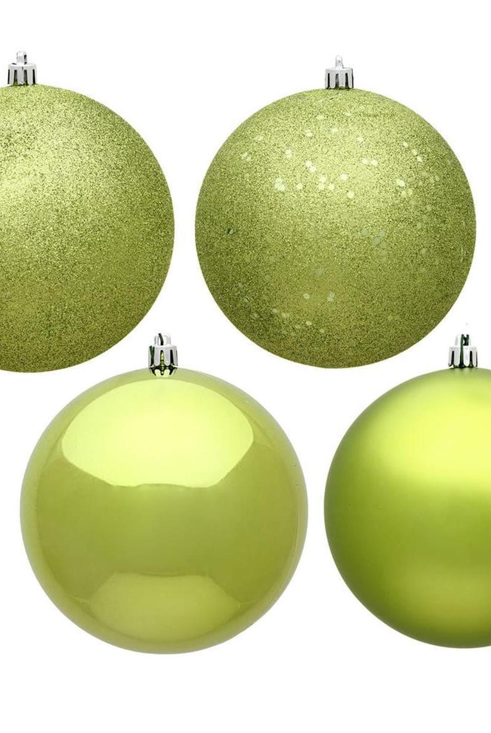 4.75in Lime Green Christmas Ornament Assortment (Set of 4)