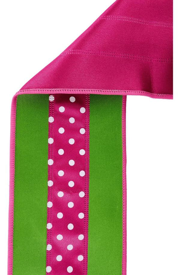 Shop For 4in 3 in 1 Polka Dot Ribbon: Hot Pink/Green (10 Yards)