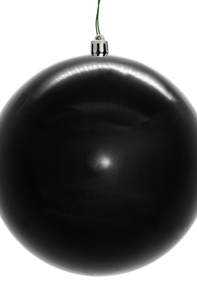 Shop For 4in Black Shiny Seamless Ornament Balls (Set of 6)