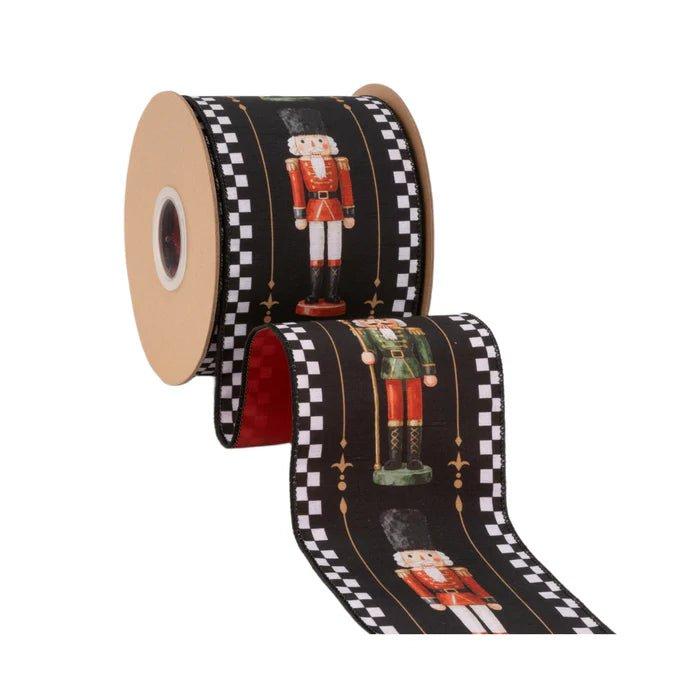 Shop For 4in Black White Check Edge Nutcracker Ribbon (10 Yards)